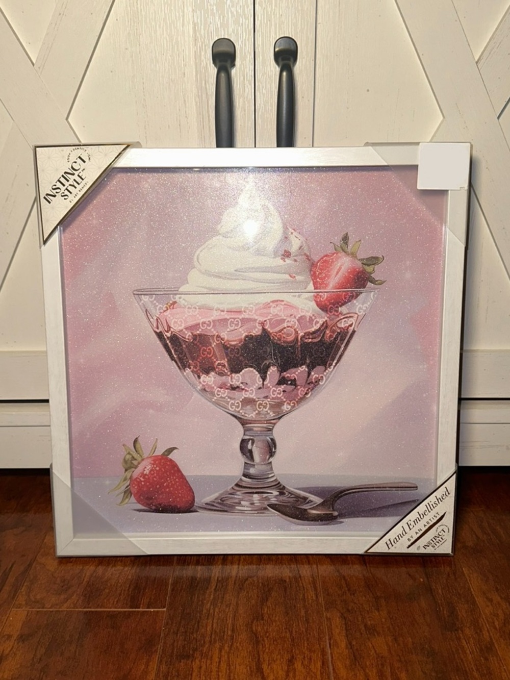 Instinct Styke Strawberry Sundae GG Wall Art - Pink Dessert Print